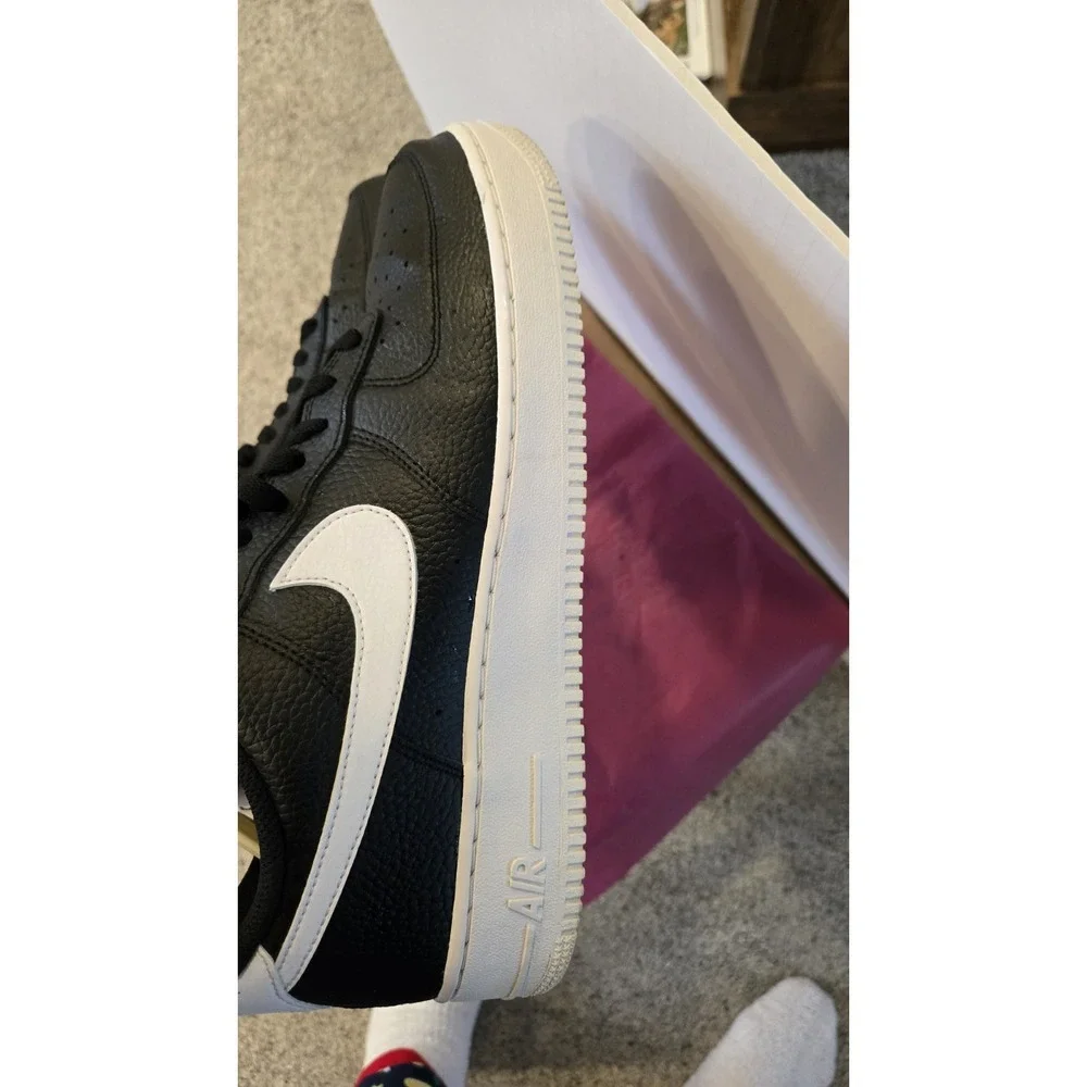 Nike Air Force 1 '07 Blk White Leather Sneakers Men's 12 CT2302-002 Classic AF1